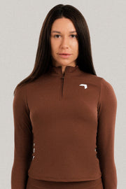 Split Everyday Long Sleeve Top Brown